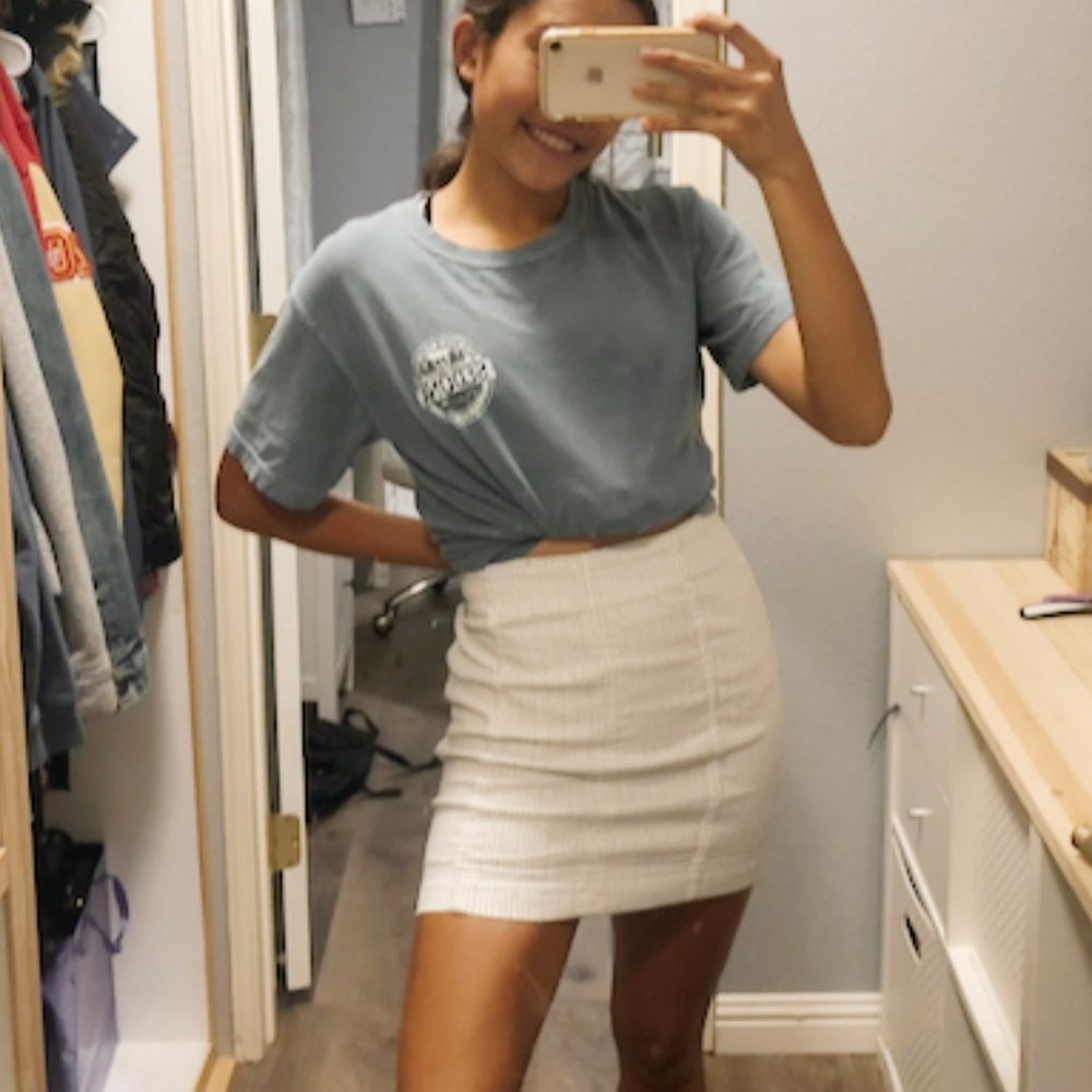 striped skirt